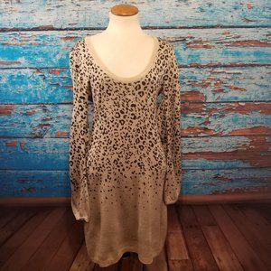 XOXO Black and Gold Leopard Spots Sweater Dress